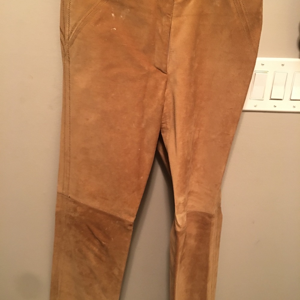 Tan leather pants